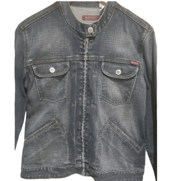 Buffalo David Bitton Vintage Y2K Women's Denim Jean Jacket Blue Wash Size Large - Picture 3 of 7